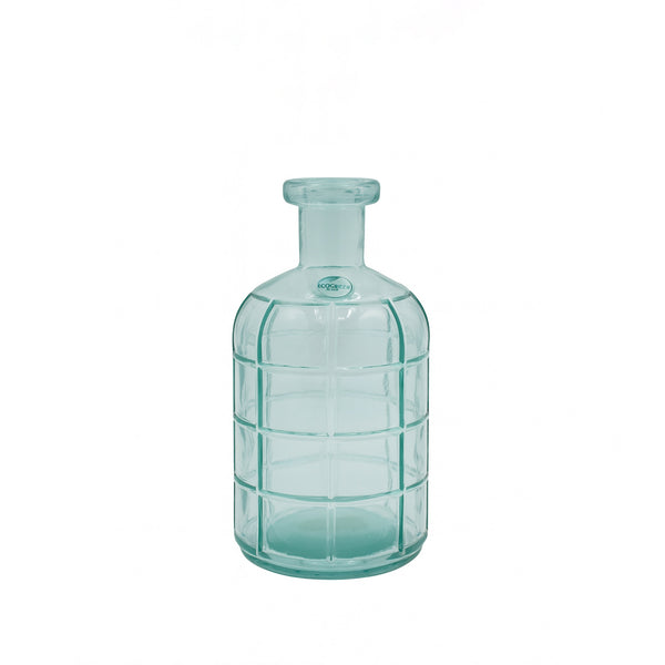 Glass Graphic Vase – Embossed Grid Pattern