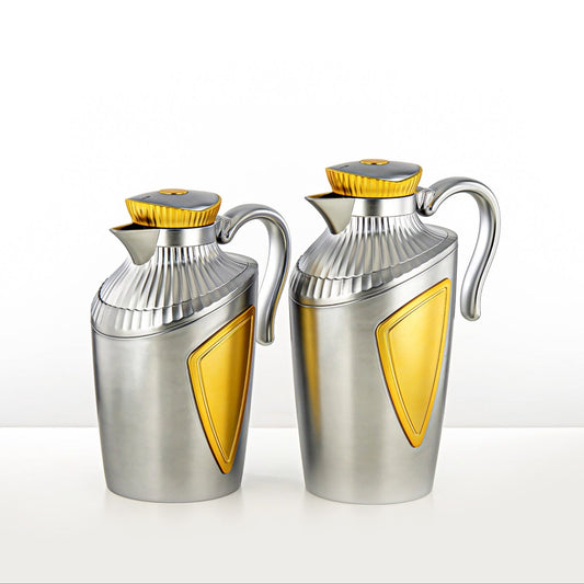 UWP – Vacuum Flask 2-Piece Set (0.7L & 1L) – Matte Chrome Gold