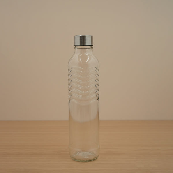 HMA10349 Glass Water Bottle – 750ml Textured Grip Design with Stainless Steel Lid