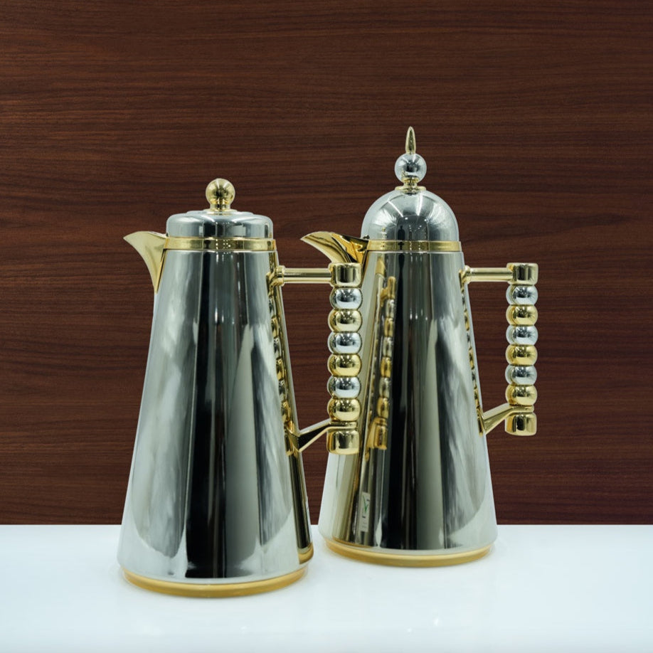 SJ42-CG Vacuum Flask 2PC Set  Silver Gold