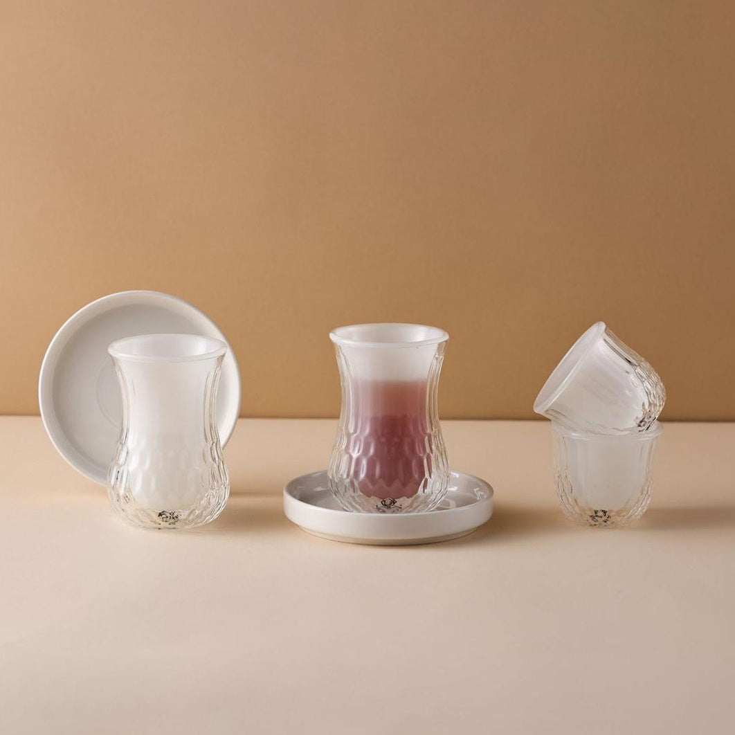 RA165610 Yasmeen Tea & Cawa Cup Set White 18pcs