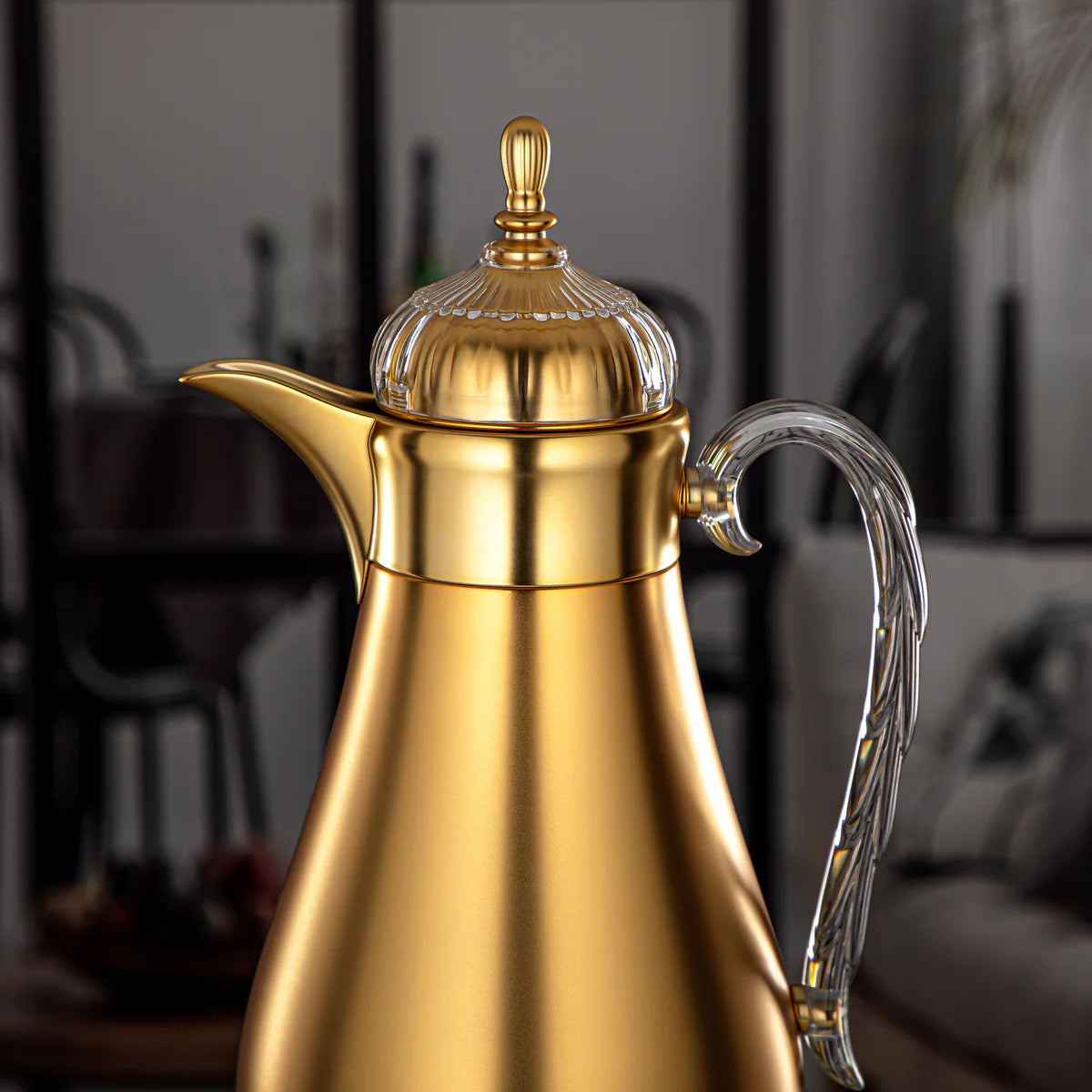 FG810 Vacuum Flask Set – 2-Piece (0.7L + 1L) – Matte Gold Finish and Clear