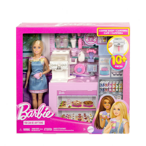 HXN94 Barbie Coffee Shop Play Set – Doll & Accessories
