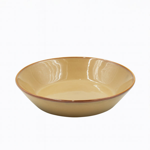 SC3675 Porcelain Soup Plate – 8.25" Elegant Deep Dish in Glossy Beige Finish