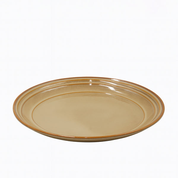 SC3674 Porcelain Plate – 10.5" Classic Round Dinner Plate in Glossy Beige Finish