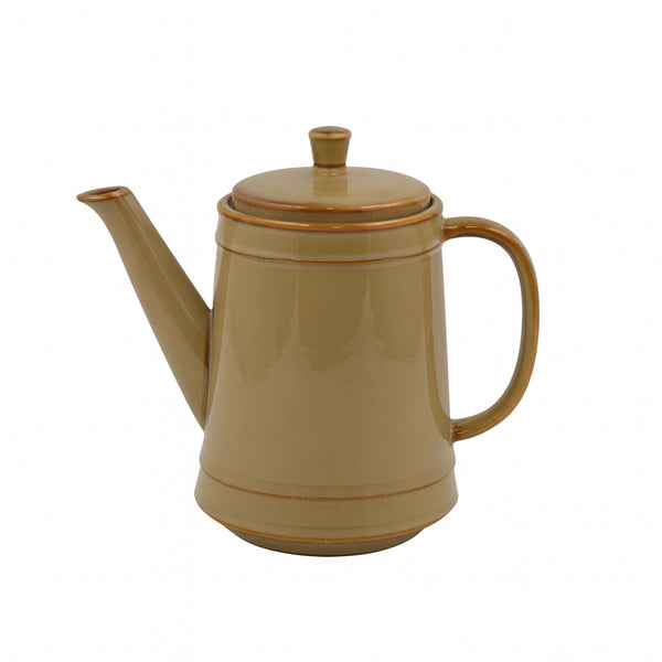 SC3690 Porcelain Tea Pot – 1000ml Elegant Glossy Beige Finish with Handle and Lid
