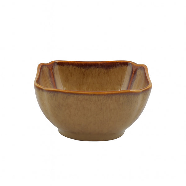 SC3682 Porcelain Bowl – 3.1" Square Mini Bowl in Glossy Beige Finish