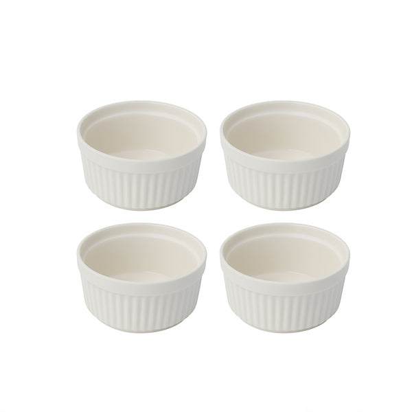 25373-P – Ceramic Bowl Set – 4 Pieces – 9cm (D) – Fluted Design