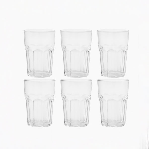 Y5014 Deli Glass Set – 6 Pieces – 330ml – Clear Textured Design