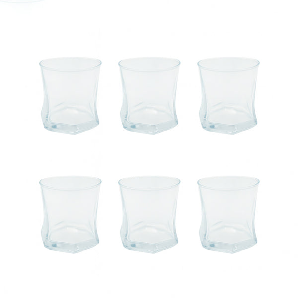 JS7201-1 Glass Tumbler Set – 6 Pieces – 230ml Clear Drinking Glasses