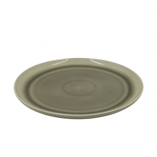 HL707-9 Porcelain Serving Plate – 12" Round Plate in Glossy Beige Finish