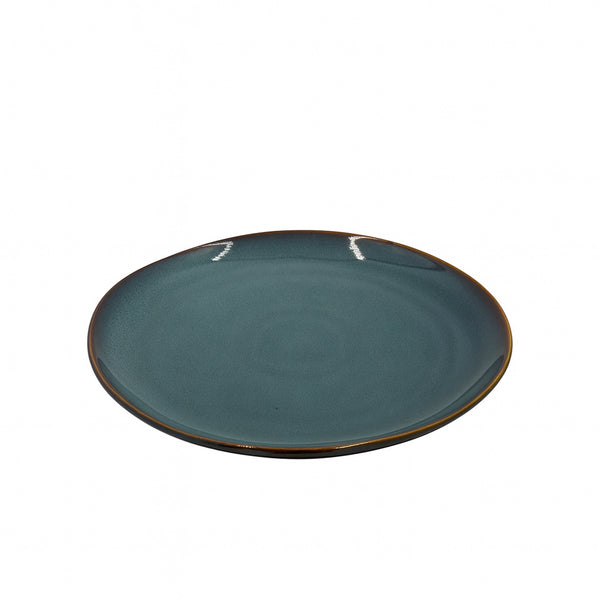 HL707-6 Porcelain Salad Plate – 8.25" Round Plate in Glossy Teal Finish