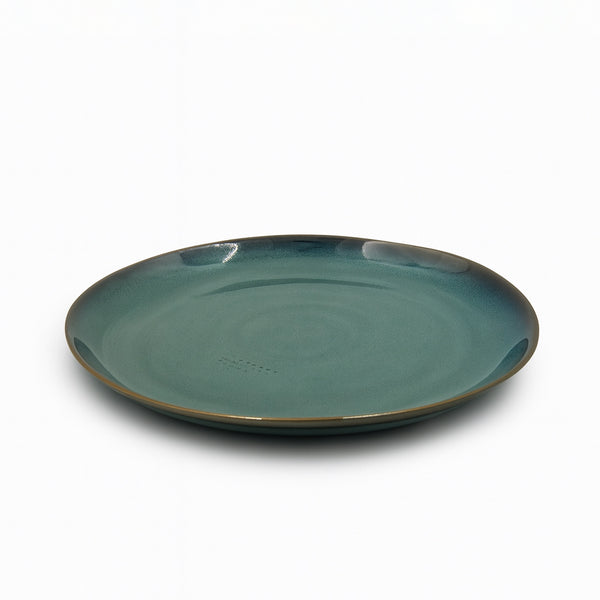 HL707-5 Porcelain Dinner Plate – 10.5" Round Plate in Glossy Teal Finish