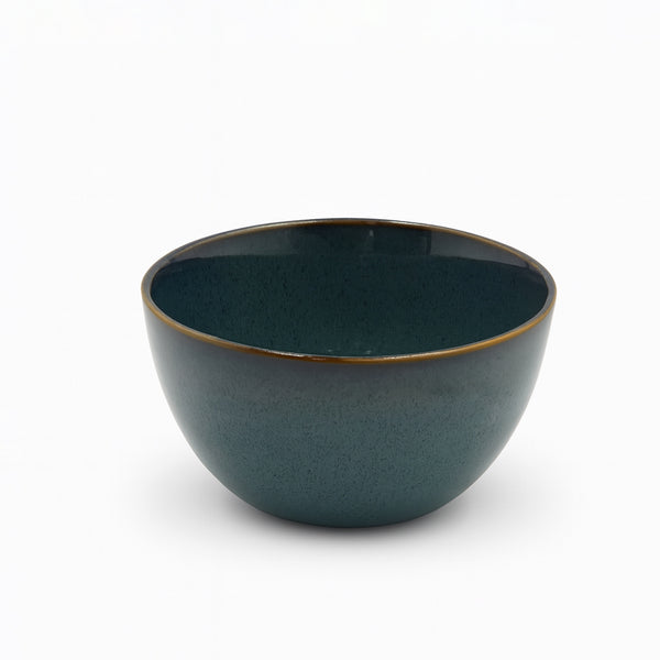 HL707-7 Porcelain Deep Bowl – 6" Round Bowl in Glossy Teal Finish