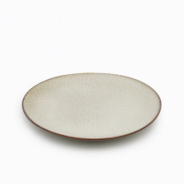 HL707-2 Porcelain Salad Plate – 8.5" Round Plate in Textured Glossy Beige Finish