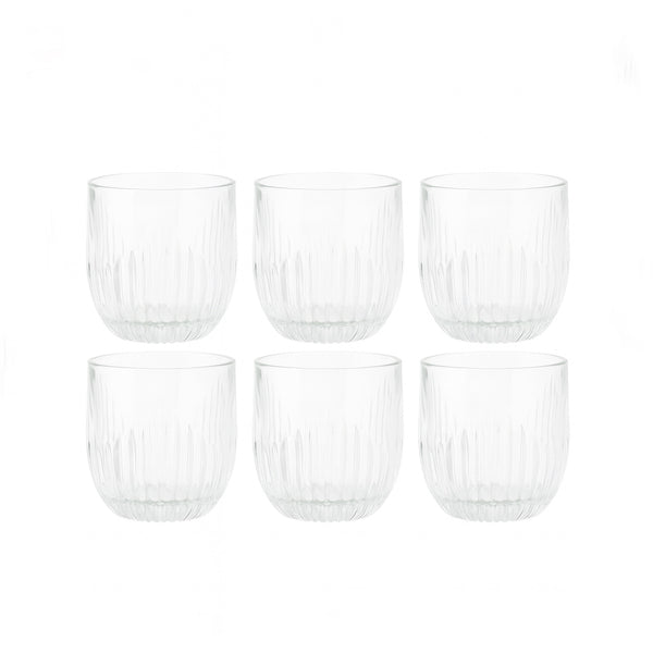 XM21A Glass Cup Set – 6 Pieces – Elegant Clear Design