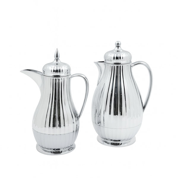 ROTD Vacuum Flask 2-Piece Set – 0.35L & 0.6L – Silver Finish