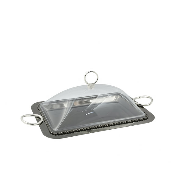 CD-7387 – Rectangle Tray with Acrylic Lid – Black – 35cm (W) x 25cm (L)