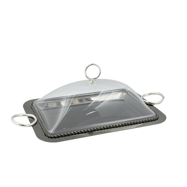 CD-7383 – Rectangle Tray with Acrylic Lid – Black – 45cm (W) x 32cm (L)