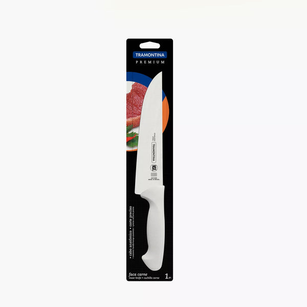 244731/88 Meat Knife – 8-Inch Stainless Steel Blade with White Polypropylene Handle
