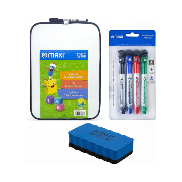 MX-PRM2023-12 Maxi A4 Double-Sided Whiteboard with Duster + 4 Markers