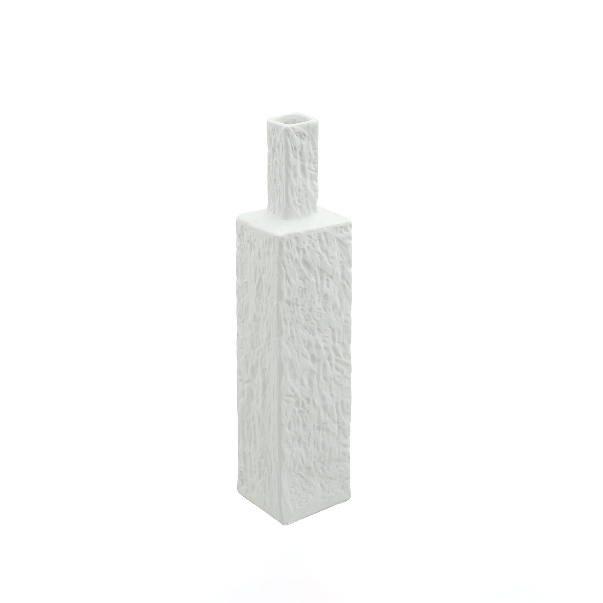 99600-05 Ceramic Vase – 40cm (H) – Tall Square Design with Textured Finish