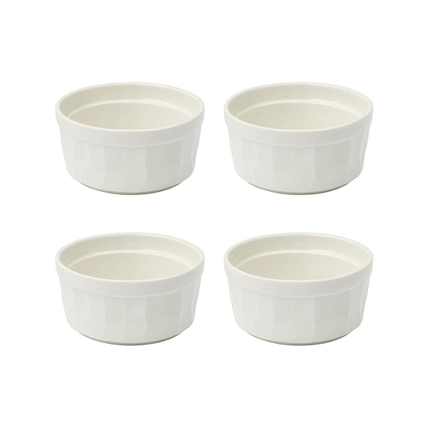 SD-23429-P – Ceramic Bowl Set – 4 Pieces – 9cm (D) – Faceted Geometric Design