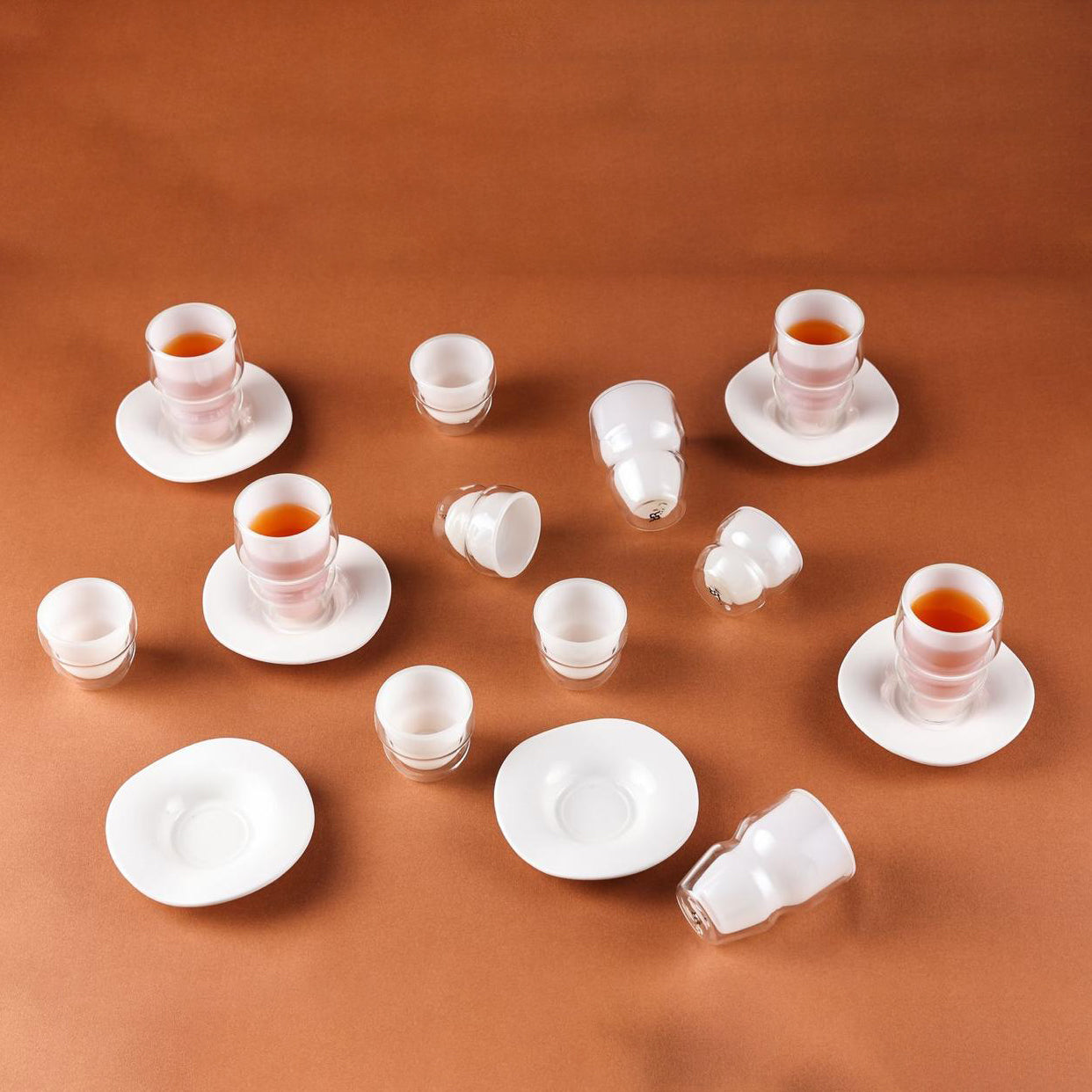 RA165810 Modernist Tea & CawaCup Set White 18 pcs