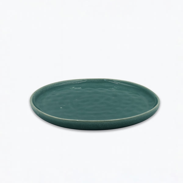 99581-10 – Ceramic Plate – 10 Inches – Glossy Green with Subtle Ripple Texture