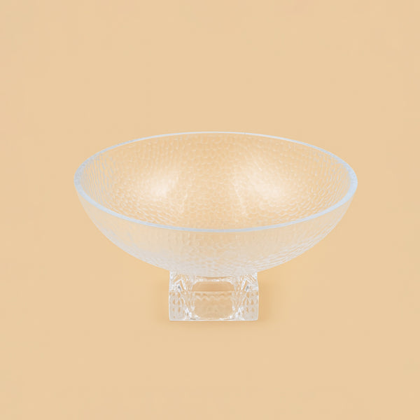 536-6 – Glass Fruit Stand with Clear Textured Design – 22cm (D)