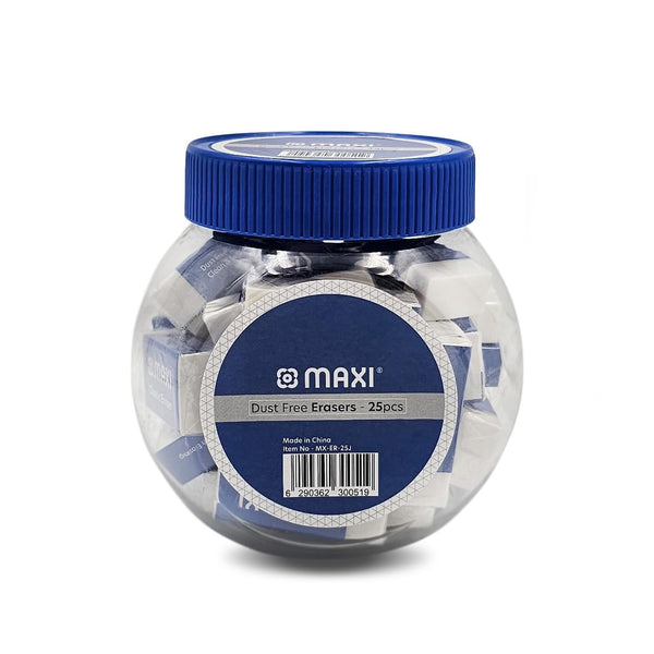 MX-ER-25J Maxi Small Erasers – 25 Pieces Jar – Dust-Free
