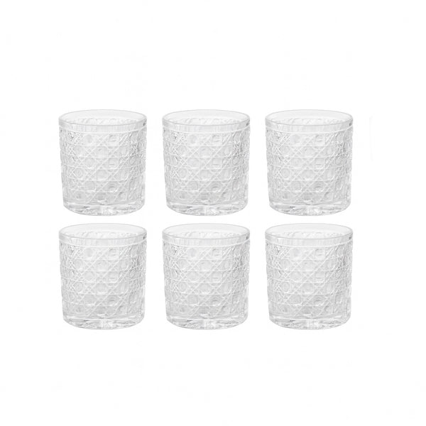 DM330 Glass Tumbler Set – 6 Pieces – Classic Diamond-Cut Design