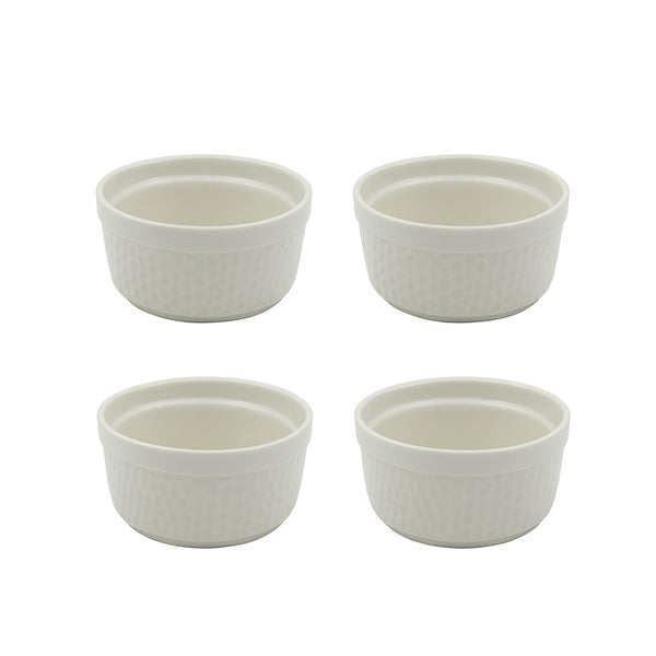 SD-23431-P – Ceramic Bowl Set – 4 Pieces – 9cm (D) – Pebbled Texture Design