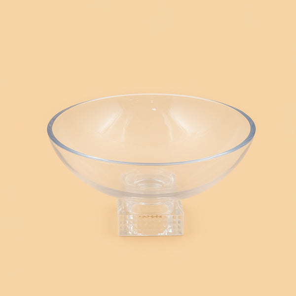 A-536-8 – Glass Fruit Stand with  Textured Pedestal Base – 22cm (D)