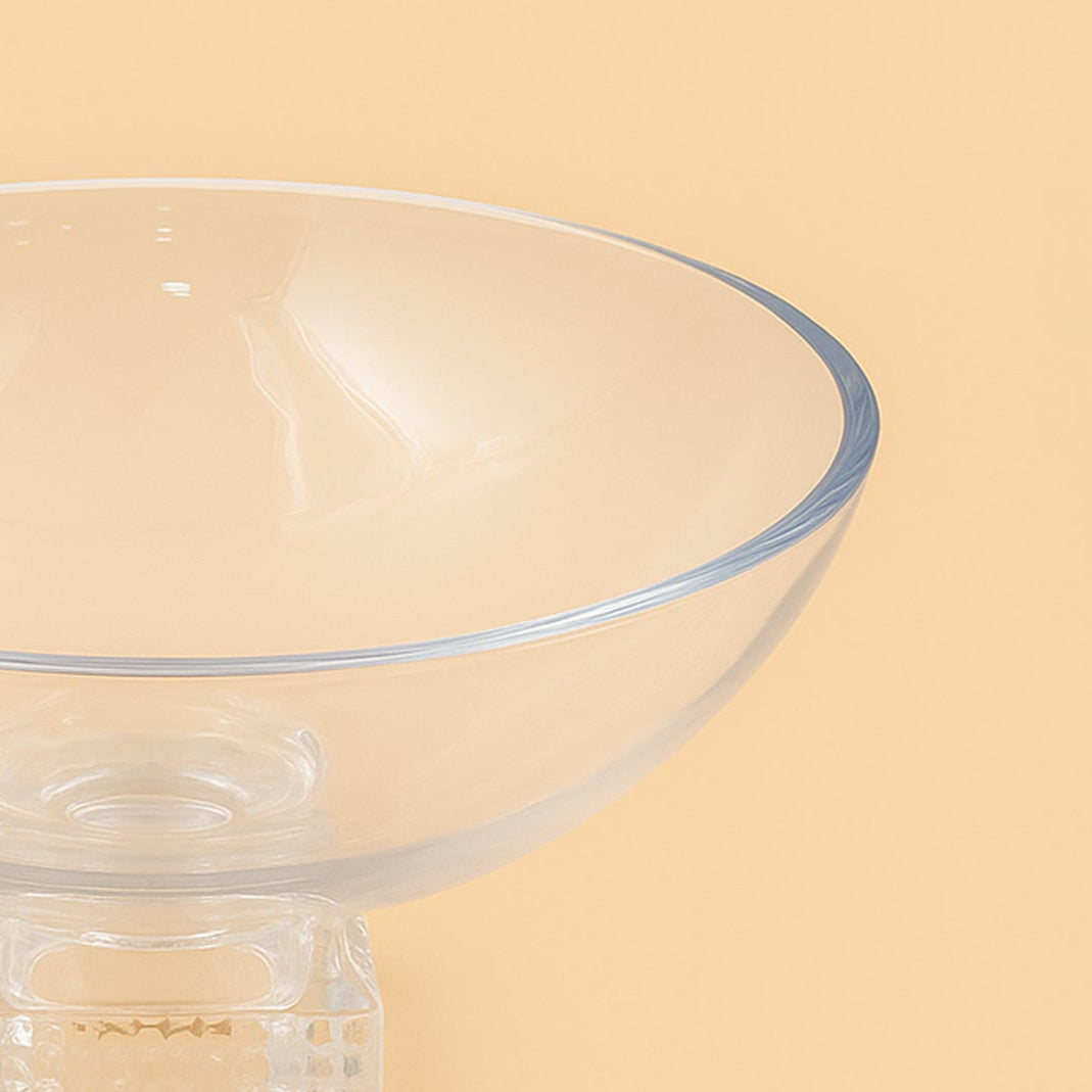 536-7 – Glass Fruit Stand with Textured Pedestal Base – 28cm (D)