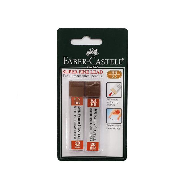 FCC126525-2 – Faber-Castell Super Fine Leads – 0.5mm HB – 2 Tubes