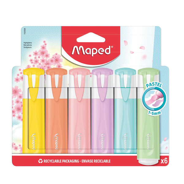 MD-742558 Maped Fluo Pastel Highlighter Set – 6 Soft Colours