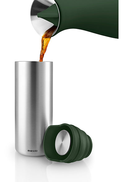 567037 City Thermal Cup 0.35L S/S W/Green Lid