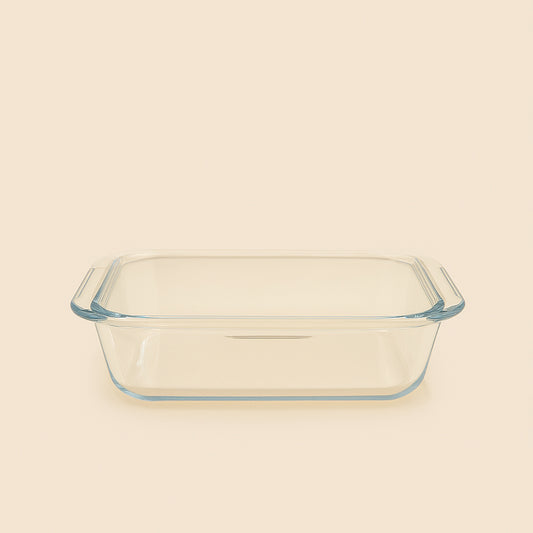 BG-SBT-1100 – Square Waven Baking Tray 1100 ml – Clear Heat-Resistant Glass Bakeware