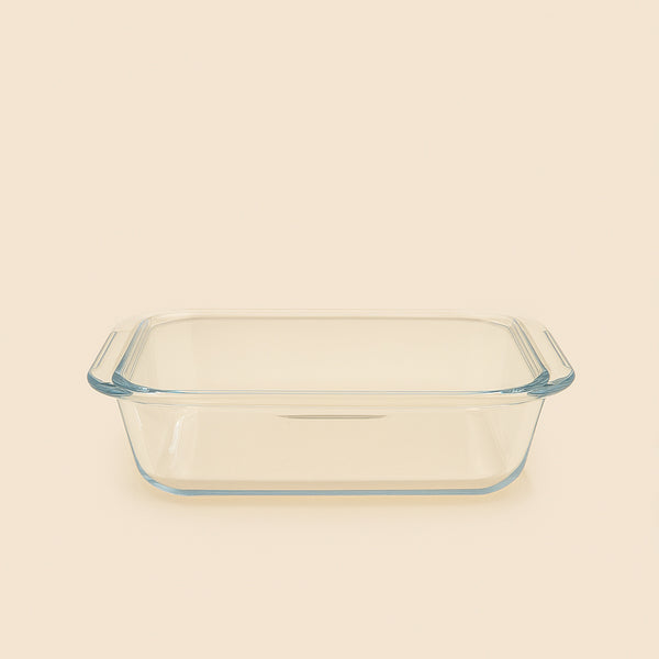 BG-SBT-1100 – Square Waven Baking Tray 1100 ml – Clear Heat-Resistant Glass Bakeware