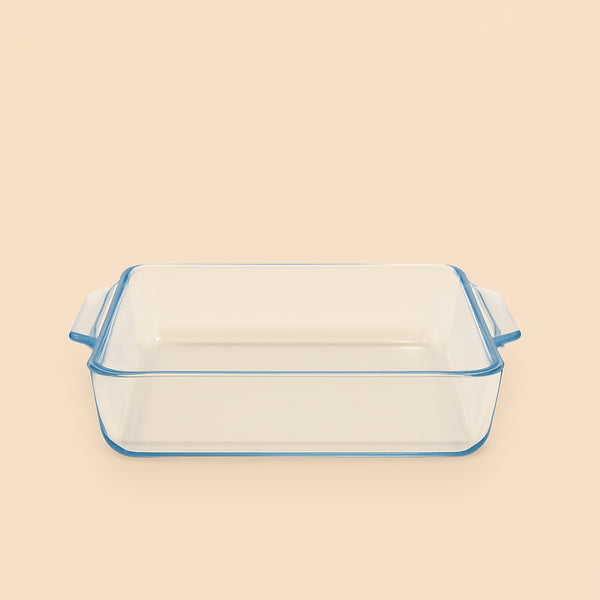 BG-GBSQ-1500 – Square Waven Baking Tray 1500 ml – Clear Heat-Resistant Glass Bakeware