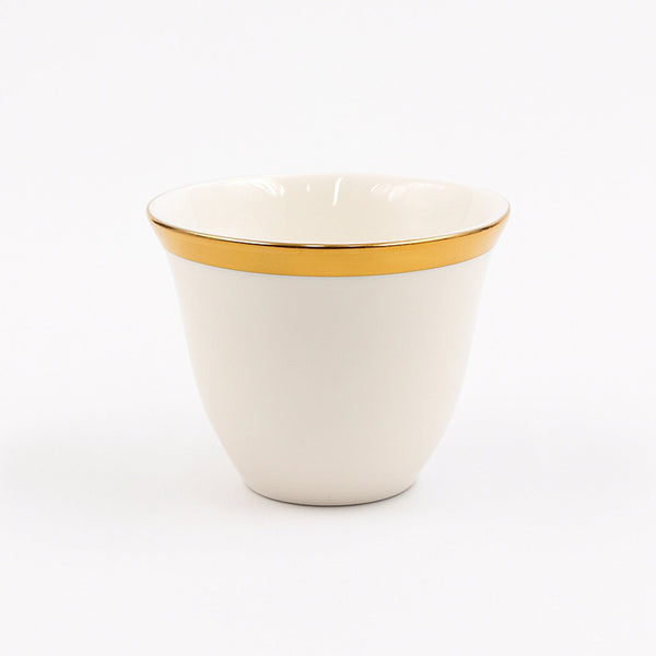 919 – Cawa Cup Set – 12 Pieces – Gold Rim – Porcelain Finish