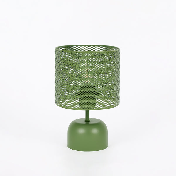 25236-47 – LED Lamp – 25cm (H) – Green Metal Mesh Design with Modern Cylindrical Base
