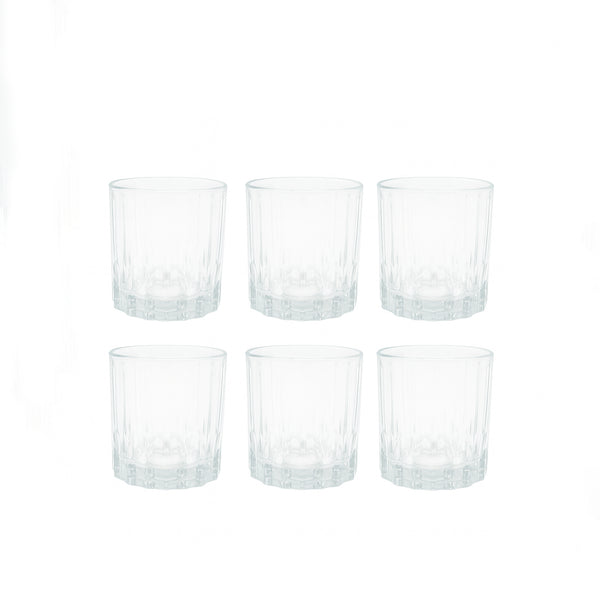 ISF-348 Glass Tumbler Set – 6 Pieces – Classic Ribbed Design