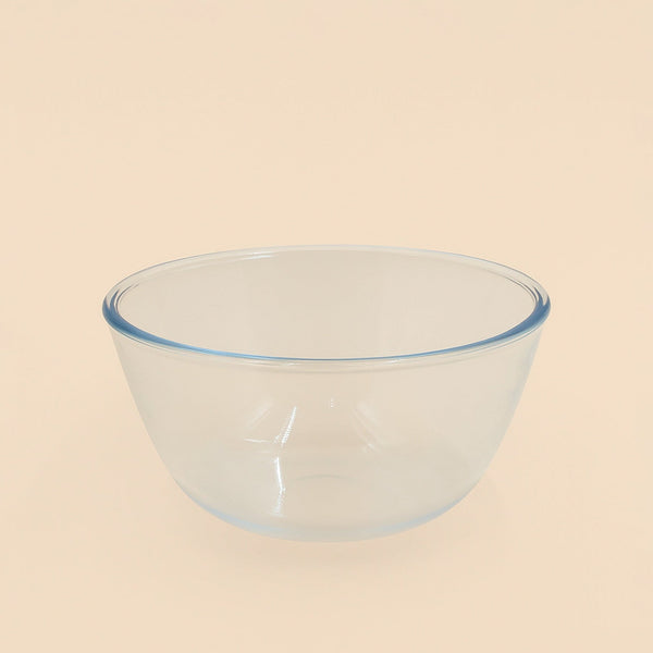 BG-GB-2600 – Glass Mixing Bowl 2600 ml – Clear Heat-Resistant Borosilicate Bowl