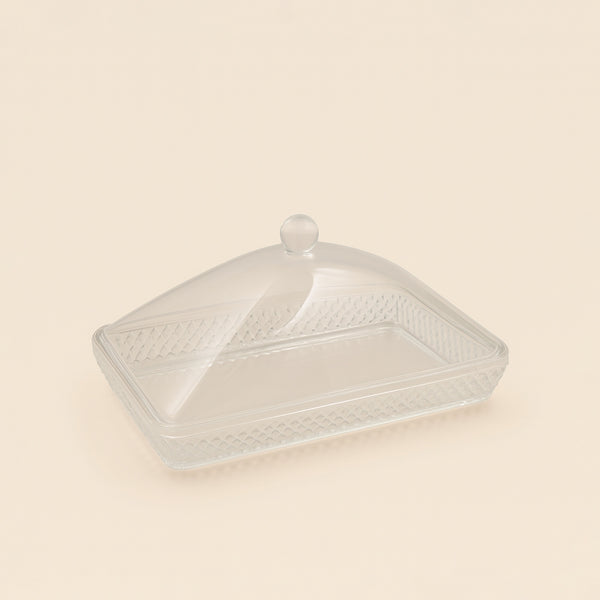 HS-B080 – Acrylic Rectangle Cake Box with Lid – 24cm (W) x 14cm (L)