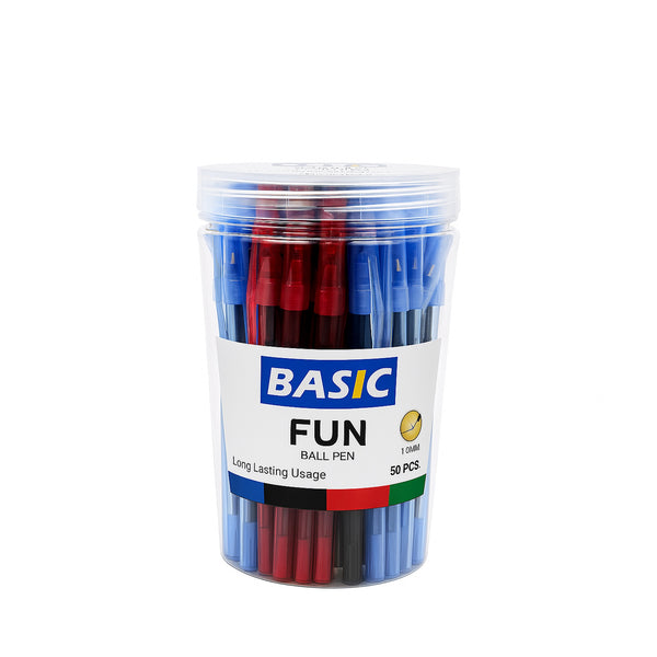 80146 Basic Fun Ball Pen – 50 Pieces – Assorted Colors (1.0mm Tip)