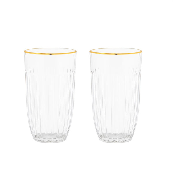 OCG210 – Glass Tumbler 2-Piece Set with Gold Rim