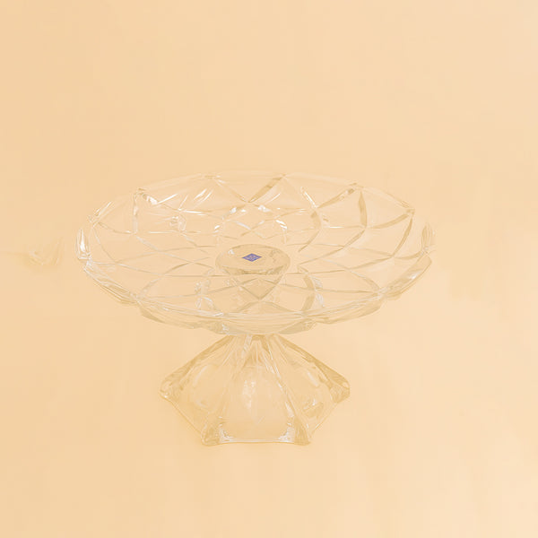 213 – Glass Fruit Bowl with Footed Base – Diamond Pattern Design