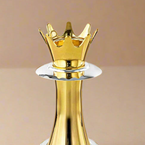 HT2411013 Incense Burner – 22cm (H) – Elegant Gold & Silver Crown Design Bakhoor Holder for Home Fragrance